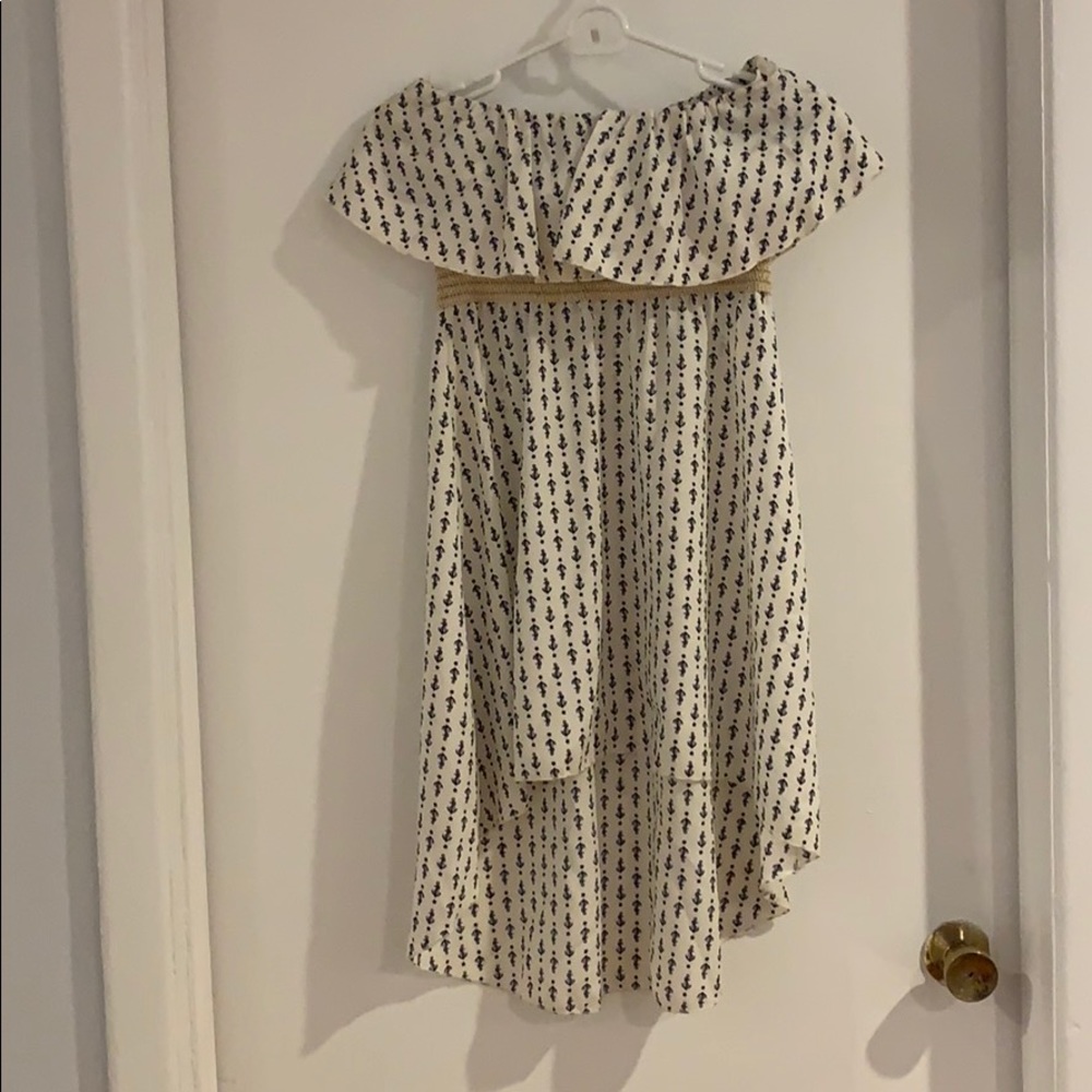 High low strapless dress